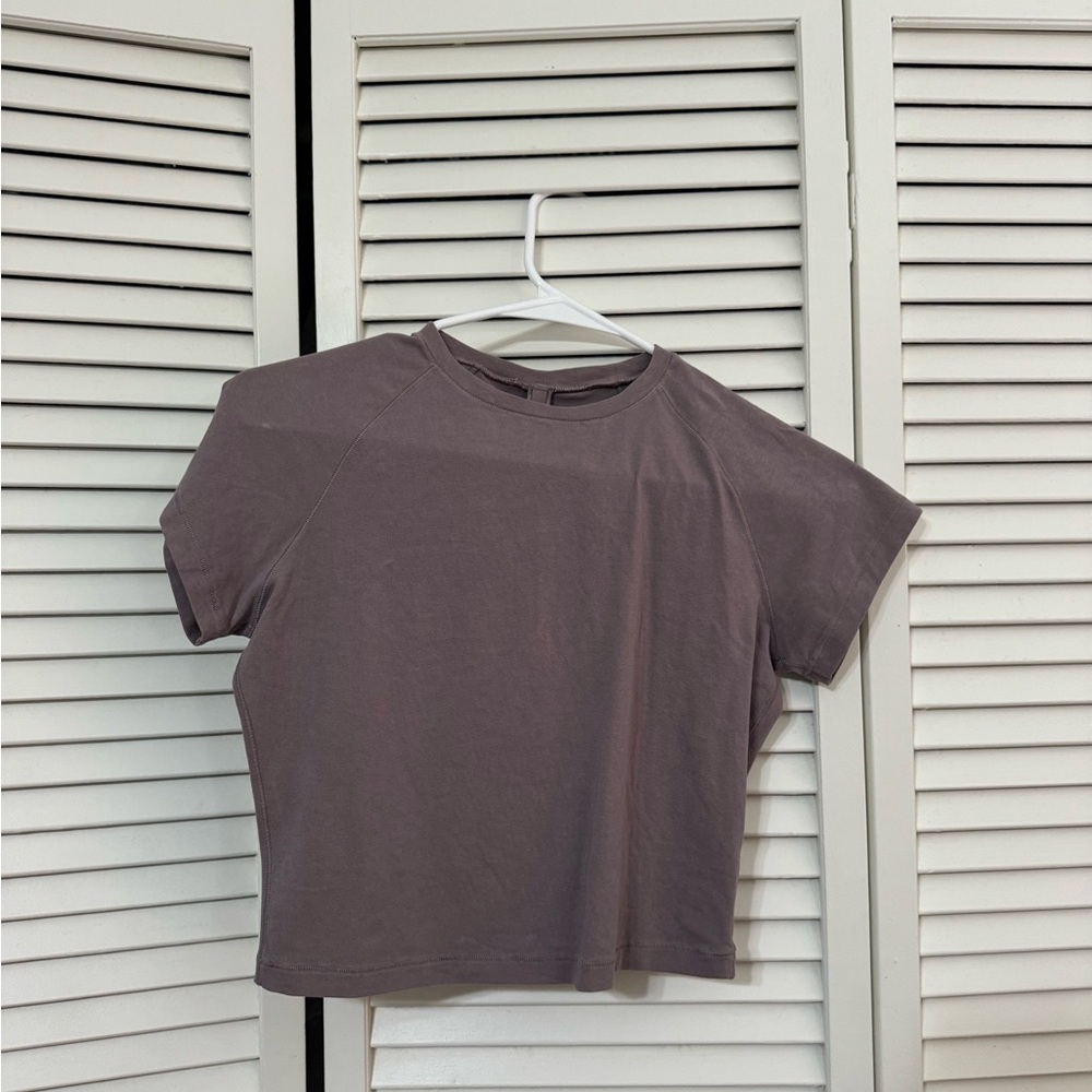 Skims New Vintage Cropped Raglan T-shirt in Zinc